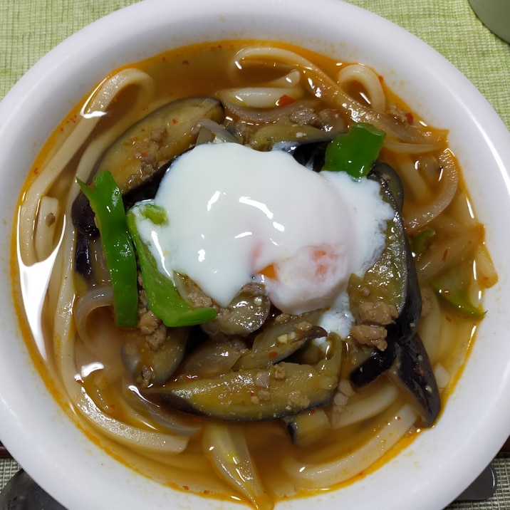 あったか麻婆茄子うどん☆